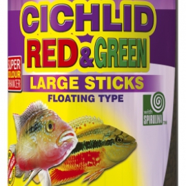 Tropical Cichlid Red & Green LARGE Sticks 300g